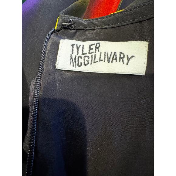 Tyler McGillivary Abstract Brushstroke Tunic Dress Bold Multicolor Viscose Sz M - Picture 6 of 8